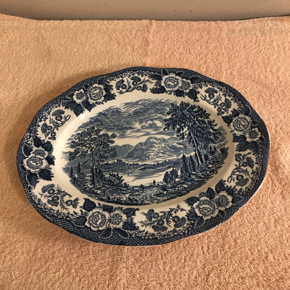 Vintage Lochs of Scotland Royal Warwick 12” Oval Platter Loch Creran